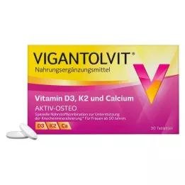 VIGANTOLVIT D3-vitamiin K2 kaltsium-kilekattega tabletid, 30 kapslit