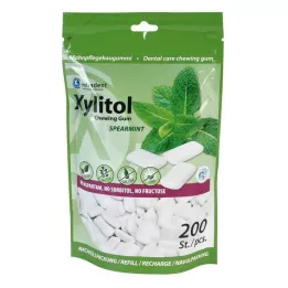MIRADENT Xylitol närimiskumm Spearmint Ref., 200 tk