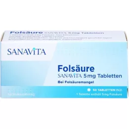 FOLSÄURE SANAVITA 5 mg tabletid, 50 tk
