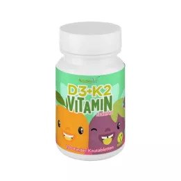VITAMIN D3+K2 laste närimistabletid vegan, 120 tk