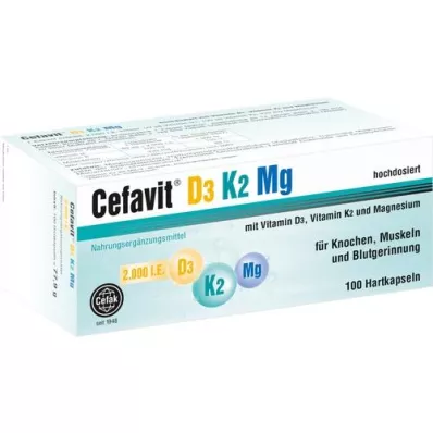 CEFAVIT D3 K2 Mg 2000 I.U. kõvakapslid, 100 tk