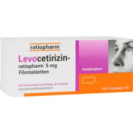 LEVOCETIRIZIN-ratiopharm 5 mg õhukese polümeerikattega tabletid, 100 tk