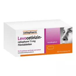 LEVOCETIRIZIN-ratiopharm 5 mg õhukese polümeerikattega tabletid, 100 tk