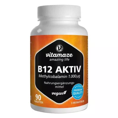 B12 AKTIV 1000 µg vegan tabletid, 90 tk