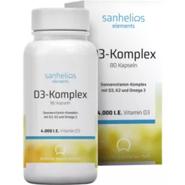 SANHELIOS D3-vitamiini päikesevitamiinikompleks K2-ga, 80 tk