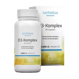 SANHELIOS D3-vitamiini päikesevitamiinikompleks K2-ga, 80 tk