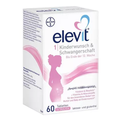ELEVIT 1 Fertiilsus & rasedustabletid, 1X60 St ELEVIT 1 Fertiilsus & rasedustabletid, 1X60 St