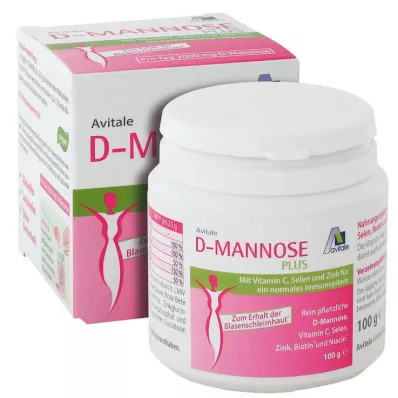 D-MANNOSE PLUS 2000 mg pulber vitamiinide ja mineraalainetega, 100 g