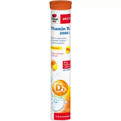 DOPPELHERZ D3-vitamiin 2000 I.U. piserdavad tabletid, 15 tk