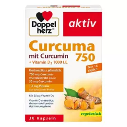 DOPPELHERZ Curcuma 750 kapslit, 30 kapslit