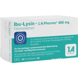 IBU-LYSIN 1A Pharma 400 mg õhukese polümeerikattega tabletid, 50 kapslit