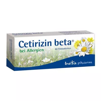 Cetirizine beeta õhukese polümeerikattega tabletid allergiatele, 60 tk