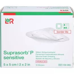 SUPRASORB P sensitive PU-Foam v.bor.lite 5x5cm, 10 tk