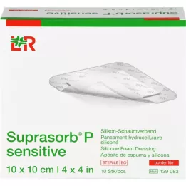 SUPRASORB P sensitive PU-Foam v.bor.lite 10x10cm, 10 tk