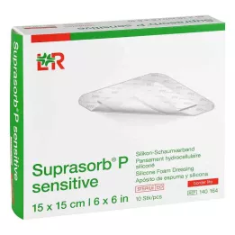 SUPRASORB P sensitive PU-Foam v.bor.lite 15x15cm, 10 tk