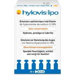 HYLOVIS lipo silmatilgad üheannuselised pipetid, 30X0,4 ml