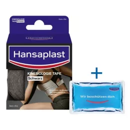 HANSAPLAST Sport kinesioloogiline teip 5 cmx5 m must, 1 tk