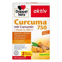 DOPPELHERZ Curcuma 750 kapslit, 60 kapslit