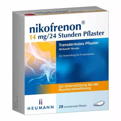 NIKOFRENON 14 mg/24 tundi kestev transdermaalne plaaster, 28 tk