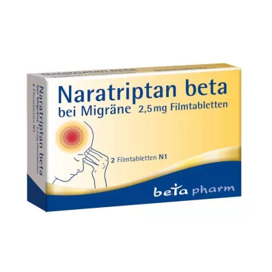 Naratriptaan beeta migreeni korral 2,5 mg õhukese polümeerikattega tabletid, 2 tk