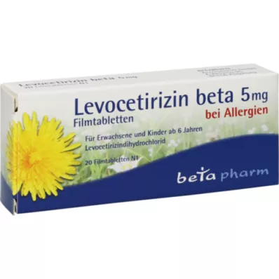 LEVOCETIRIZIN beeta 5 mg õhukese polümeerikattega tabletid, 20 tk