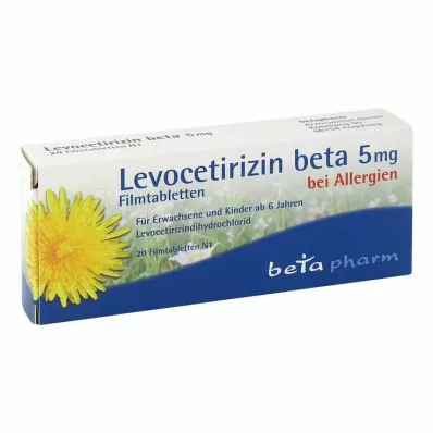 LEVOCETIRIZIN beeta 5 mg õhukese polümeerikattega tabletid, 20 tk LEVOCETIRIZIN beeta 5 mg õhukese polümeerikattega tabletid, 20 tk