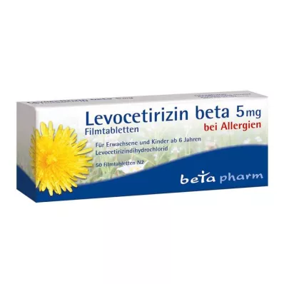Levotsetirisiin beeta 5 mg õhukese polümeerikattega tabletid, 50 tk