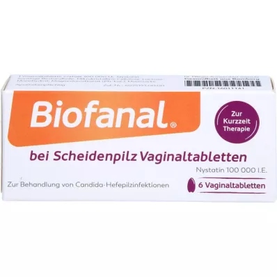 BIOFANAL vaginaalse mükoosi puhul 100 000 I.U. vaginaalne tableti, 6 tk