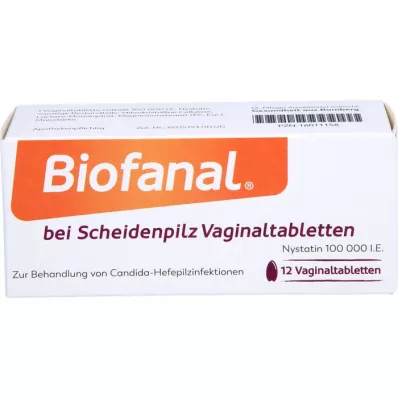 BIOFANAL vaginaalse mükoosi puhul 100 000 I.U. vaginaalne tableti, 12 tk