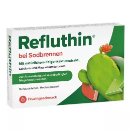 REFLUTHIN kõrvetiste puhul närimiseks närimistabletid puuviljad, 16 tk