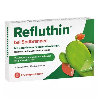 REFLUTHIN kõrvetiste puhul närimiseks närimistabletid puuviljad, 16 tk