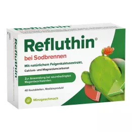 REFLUTHIN kõrvetiste närvipõletiku närimistabletid piparmünt, 48 tk