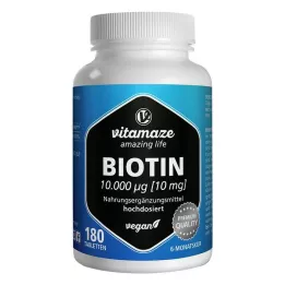 BIOTIN 10 mg suures annuses vegan tabletid, 180 tk