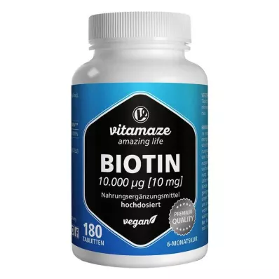 BIOTIN 10 mg suures annuses vegan tabletid, 180 tk