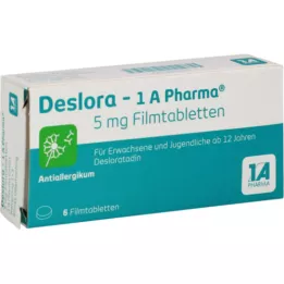 DESLORA-1A Pharma 5 mg õhukese polümeerikattega tabletid, 6 tk