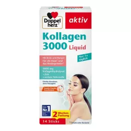 DOPPELHERZ Collagen 3000 Liquid Sticks, 14 tk