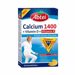 ABTEI Kaltsium 1400+D3+K-vitamiin närimistabletid, 30 tk