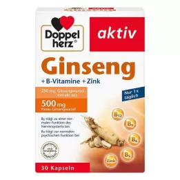 DOPPELHERZ ženšenn 250+B vitamiinid+tsink kapslid, 30 kapslit