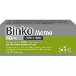 BINKO Memo 40 mg õhukese polümeerikattega tabletid, 30 tk