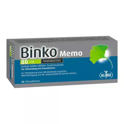 Binko Memo 80 Mg õhukese polümeerikattega tabletid (30 tk) Binko Memo 80 Mg õhukese polümeerikattega tabletid (30 tk)