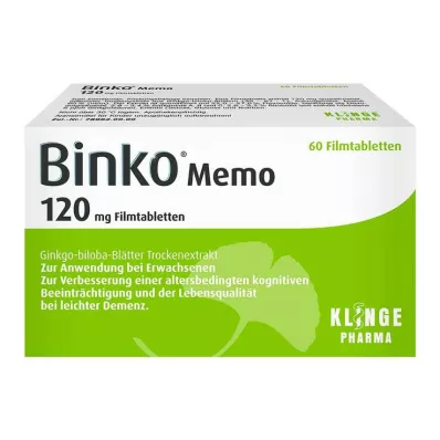 BINKO Memo 120 mg õhukese polümeerikattega tabletid, 60 tk BINKO Memo 120 mg õhukese polümeerikattega tabletid, 60 tk