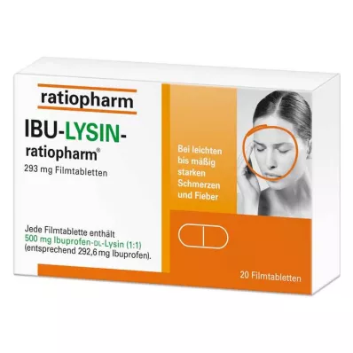 IBU-LYSIN-ratiopharm® 293 mg õhukese polümeerikattega tabletid, 20 tk IBU-LYSIN-ratiopharm® 293 mg õhukese polümeerikattega tabletid, 20 tk