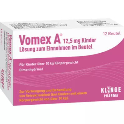 VOMEX 12,5 mg laste suukaudne lahus kotikeses, 12 tk