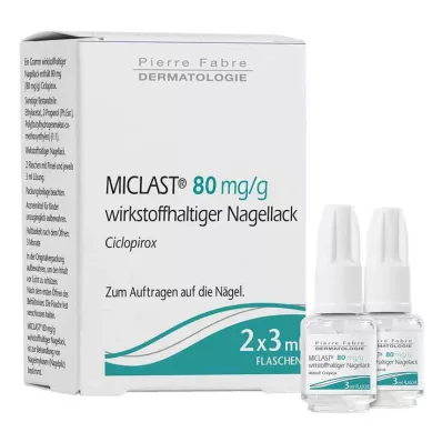 Miclast 80 mg/g aktiivne küünelakk, 2X3 ml Miclast 80 mg/g aktiivne küünelakk, 2X3 ml