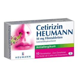 CETIRIZIN Heumann 10 mg õhukese polümeerikattega tabletid, 10 tk