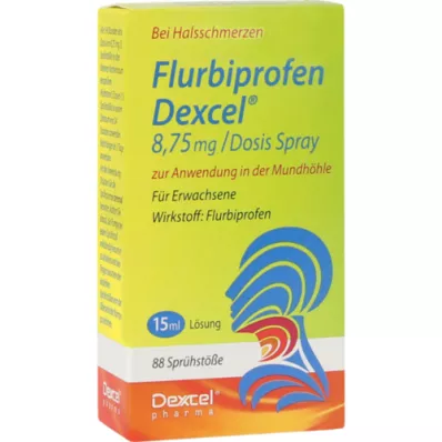 FLURBIPROFEN Dexcel 8,75 mg/dos.spray suuõõnesprei, 15 ml