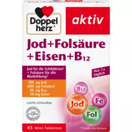DOPPELHERZ Jood+foolhape+raud+B12 tabletid, 45 tk