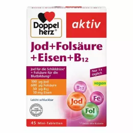 DOPPELHERZ Jood+foolhape+raud+B12 tabletid, 45 tk