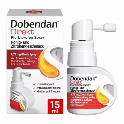 Dobendan® Direct Flurbiprofen Spray Honey & Sidrunimaitseline, 15 ml Dobendan® Direct Flurbiprofen Spray Honey & Sidrunimaitseline, 15 ml