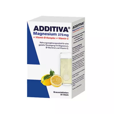 ADDITIVA Magneesium 375 mg+B-vitamiinikompleks+C-vitamiin, 20X6 g